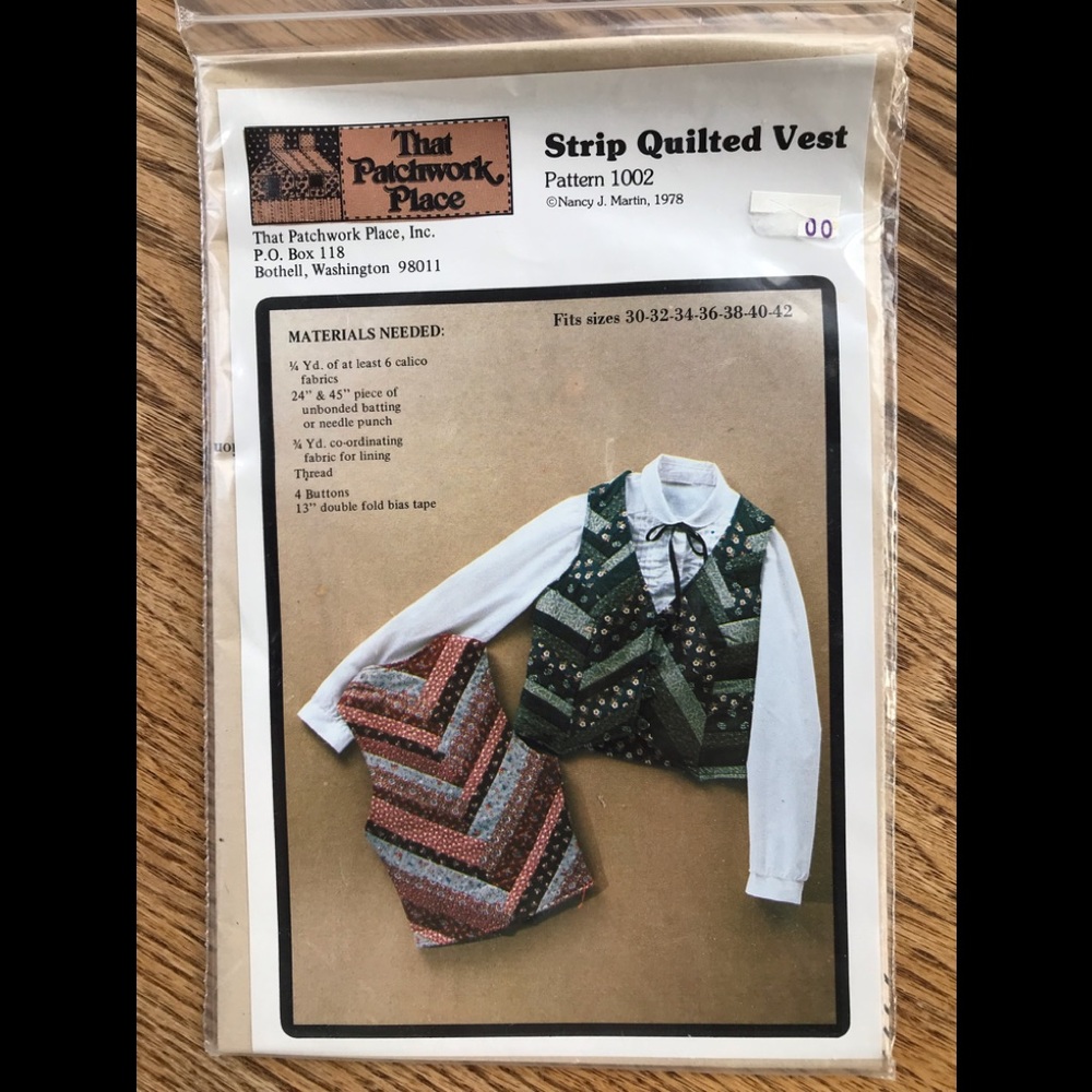 VTG Quilted Vest Pattern